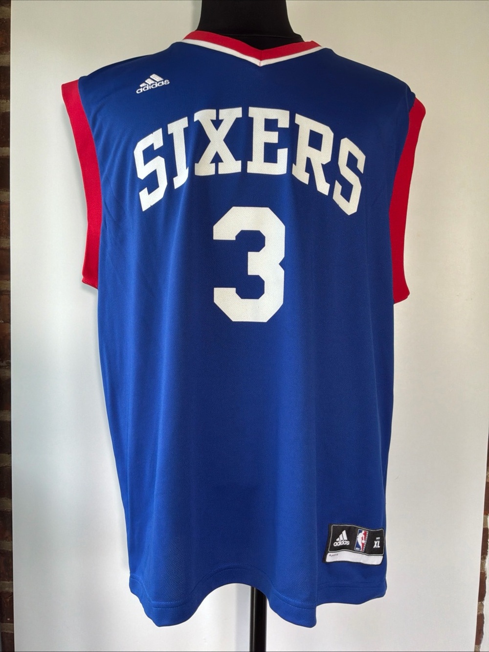Vintage Adidas Philadelphia 76ers Allen Iverson #3 Blue Jersey Size XL